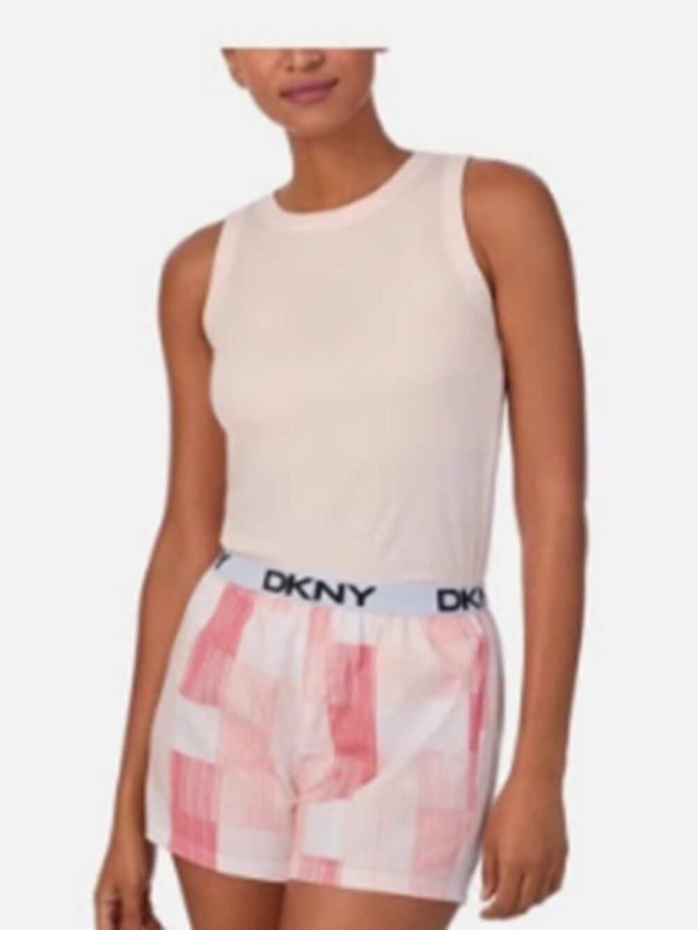 DKNY Women’s Tank & Short Set Pink Size L – Soft Sleepwear Lounge Set - A449
